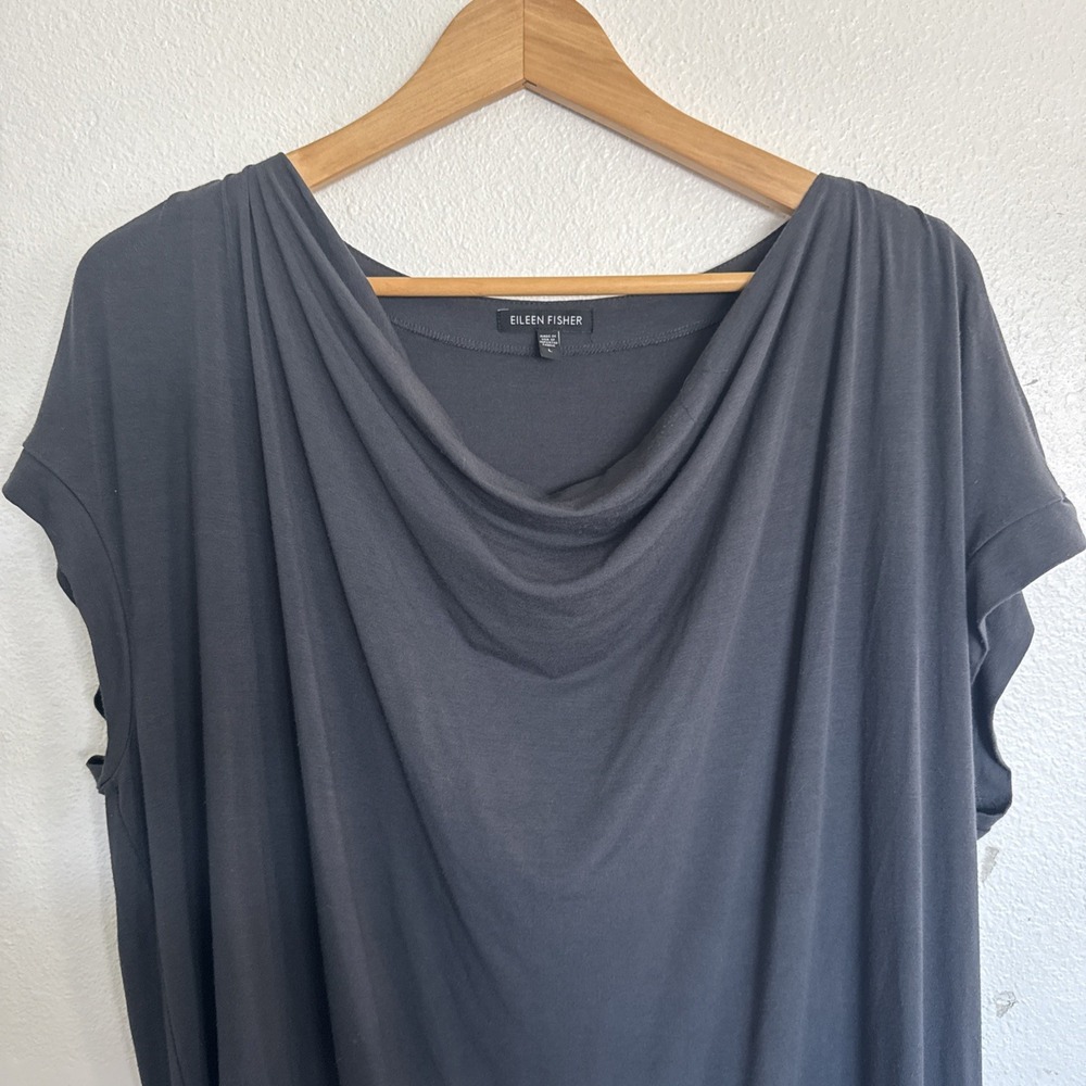 Eileen Fisher Dress Womens Medium Gray Tank Midi Minimalist Casual Luxury - Picture 2 of 5